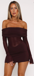 Own Your Story Mini Dress - Burgundy